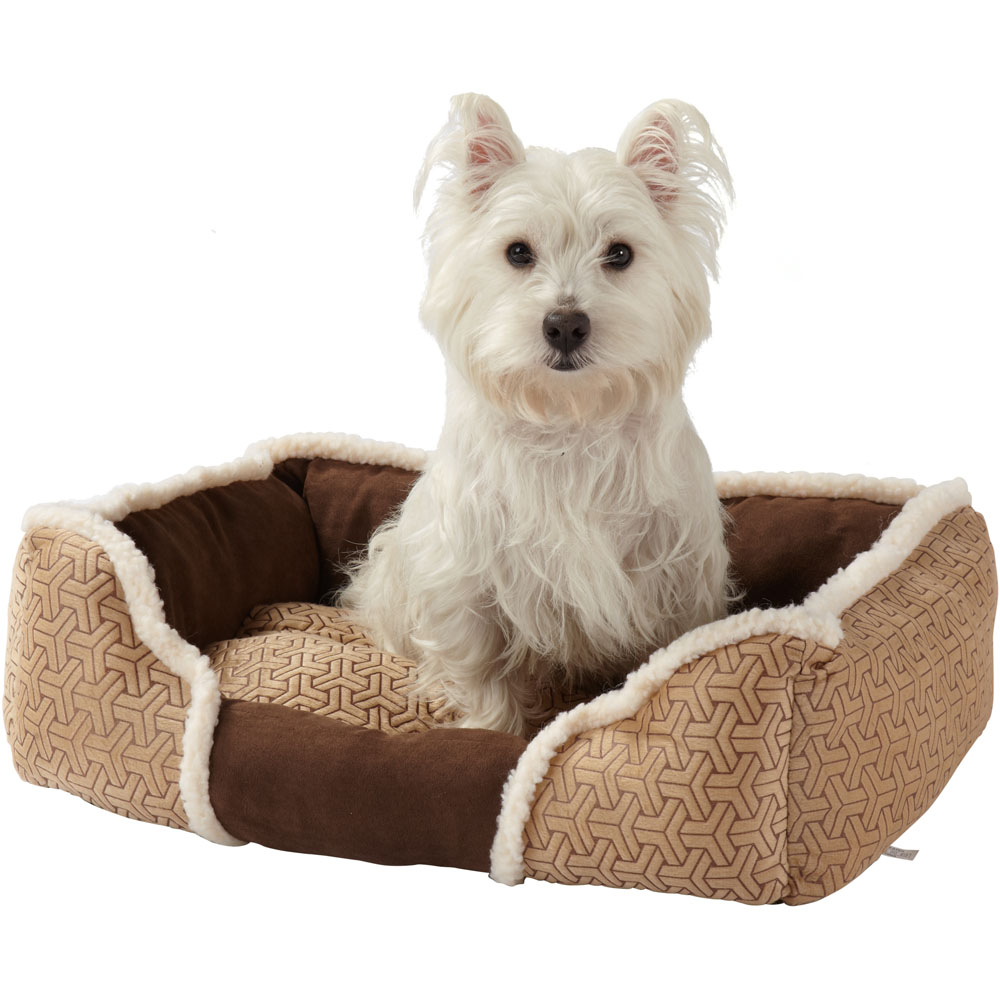 Bunty Kensington Medium Cream Fleece Fur Cushion Dog Bed Image 2