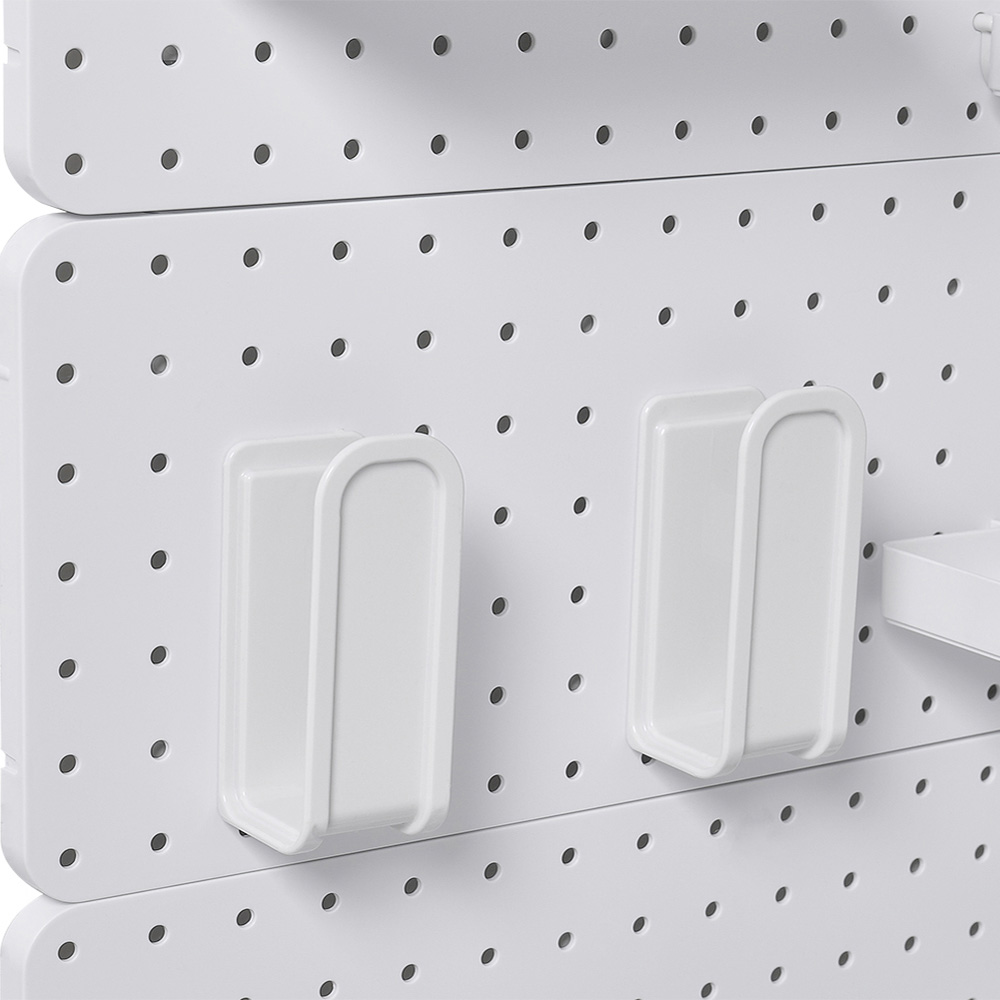 Living and Home White Square Pegboard Wall Storage Rack Image 5