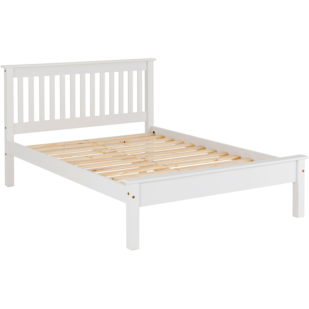 Seconique Monaco Small Double White Low End Bed Image 3