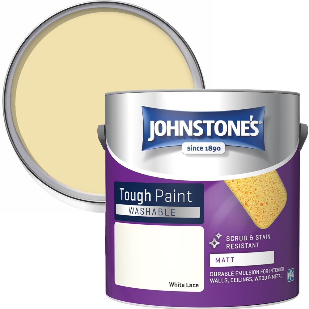 Johnstone's Washable Vanilla Burst Matt Emulsion Paint 2.5L Image 1
