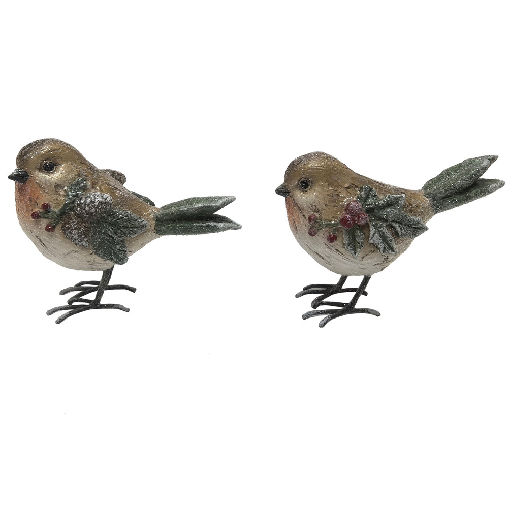 Rustic Robin Ornament Brown Image 8