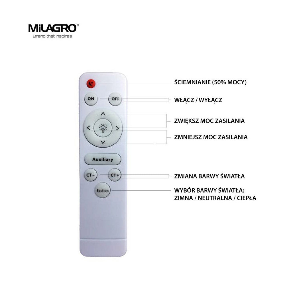 Milagro Gea White LED Ceiling Lamp 230V Image 9