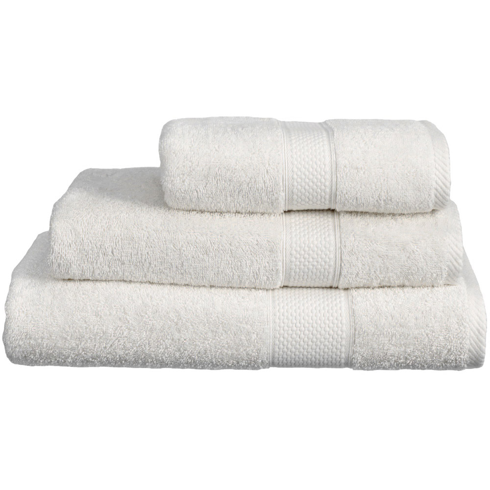 Imperial Ringspun Combed Cotton White Turkish Hand Towel 2 Pack Image 1