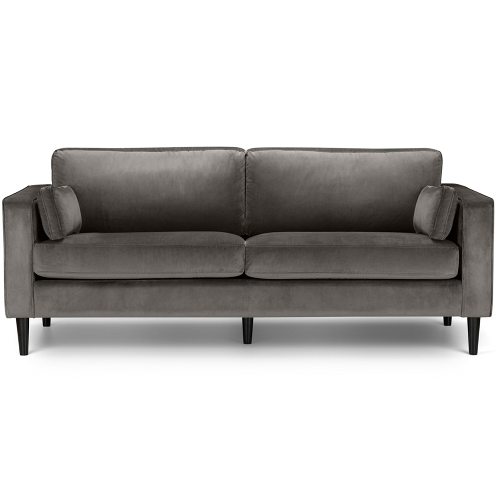 Julian Bowen Hayward 3 Seater Grey Velvet Grand Sofa  Image 3