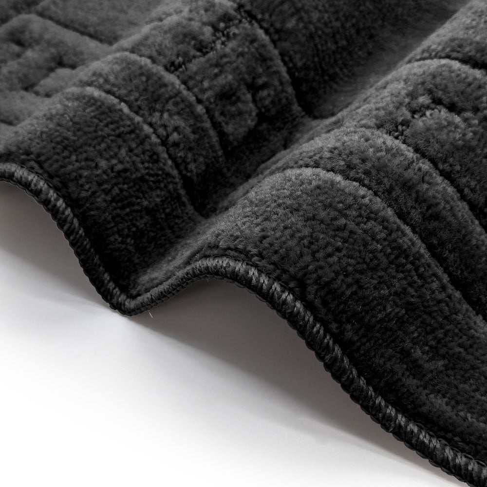 Velosso Greek Key Charcoal Bath Mat Set Image 4