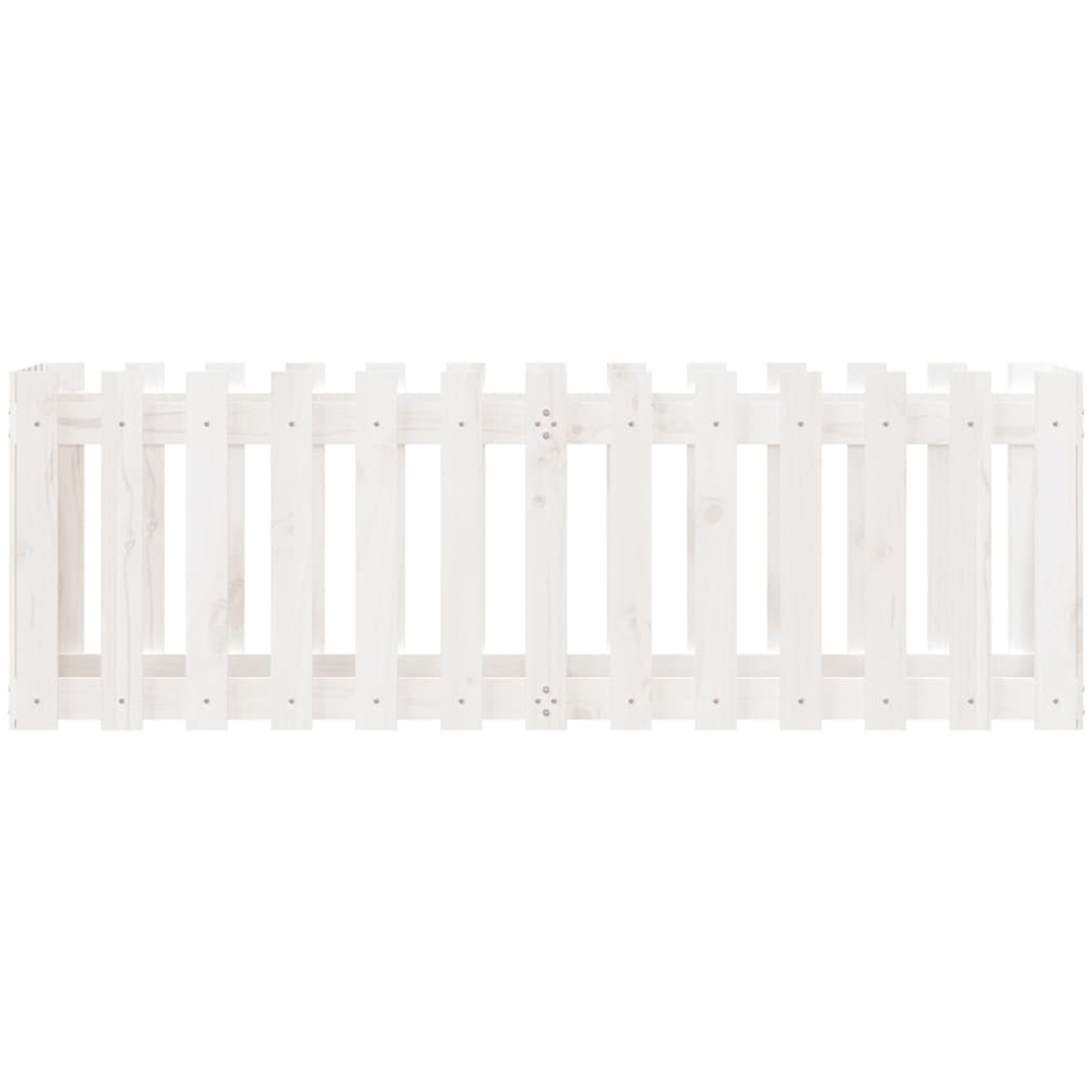 vidaXL White Pine Wood Raised Garden Bed 50 x 50 x 150cm Image 4