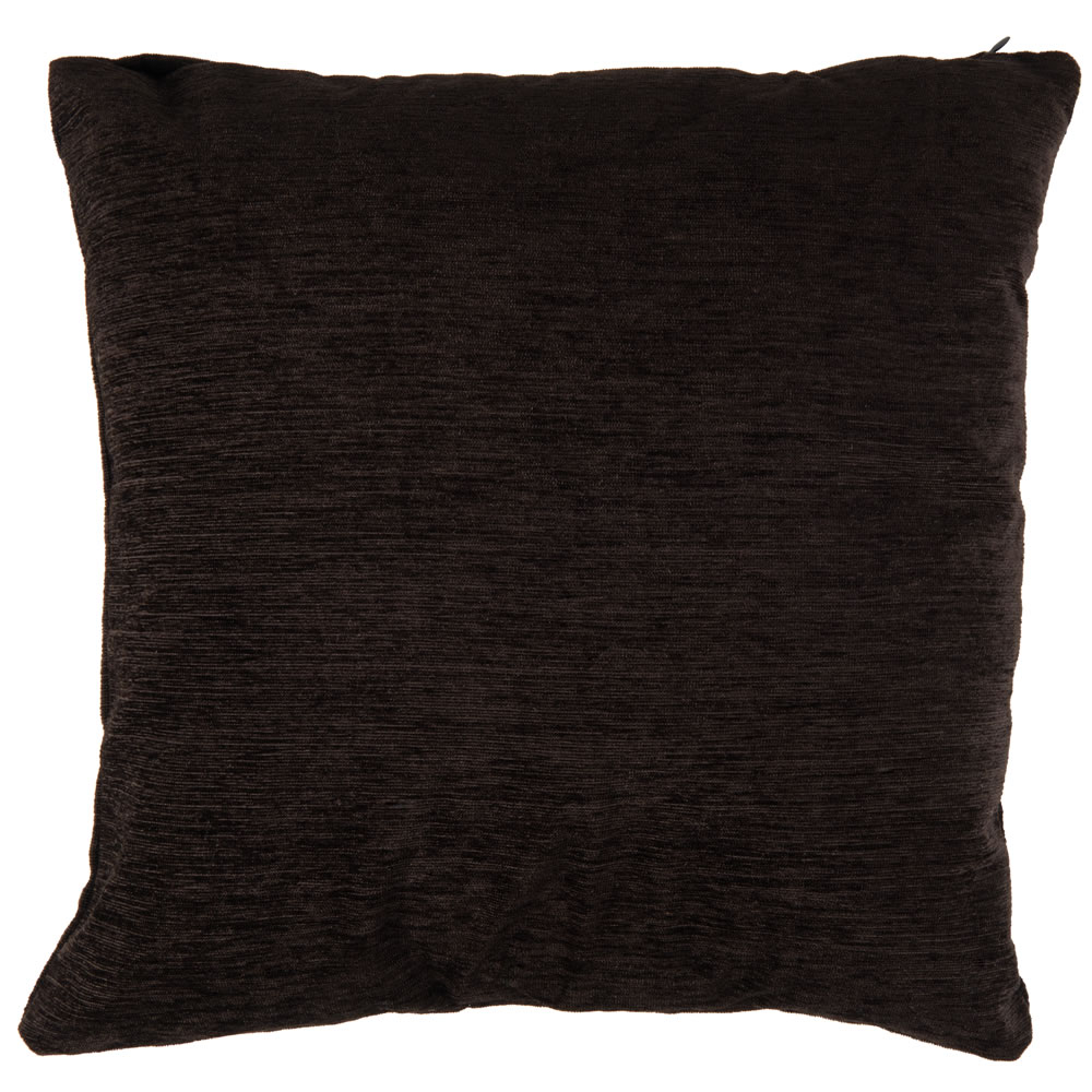 Wilko Black Chenille Cushion 43 x 43cm Image 1