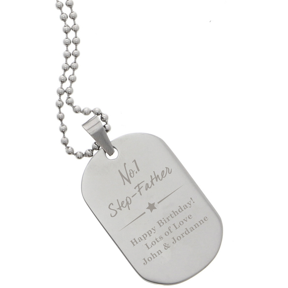 Personalised Memento Personalised No 1 Stainless Steel Dog Tag Necklace Image 1