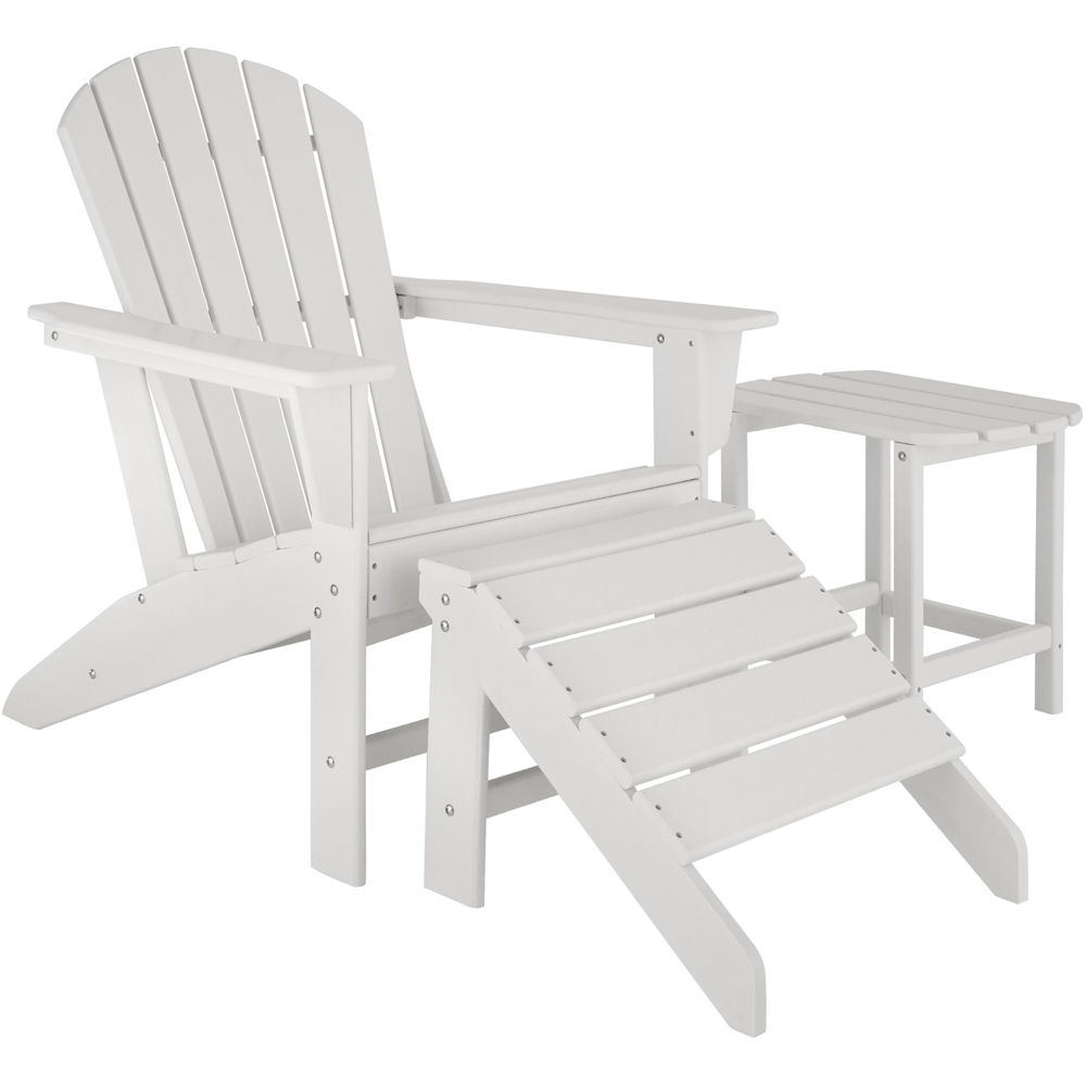 tectake White Weatherproof Footrest for Adirondack Garden Chair Image 4