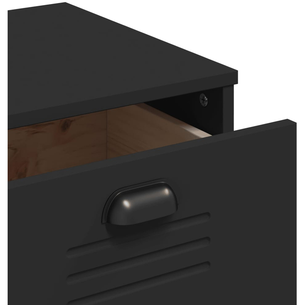 vidaXL 2 Door 2 Drawer Black Wooden Sideboard Image 8