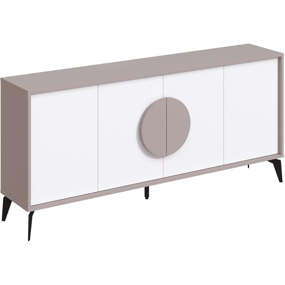 Decortie Gora 4 Door Mocha Grey and White Sideboard Image 2
