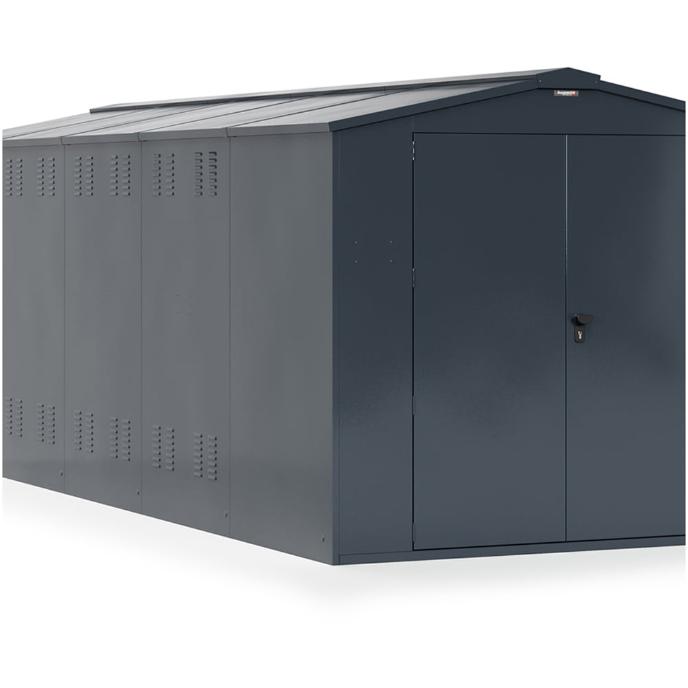Asgard Gladiator 7 x 18ft Double Door Grey High Security Apex Bike Shed Image 3