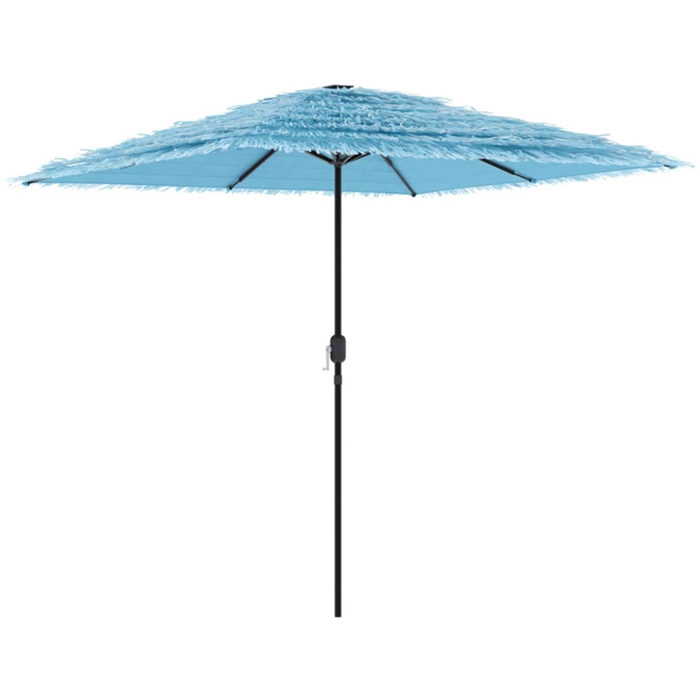 vidaXL Blue Straw Top Garden Parasol with Steel Pole 2.4m Image 1
