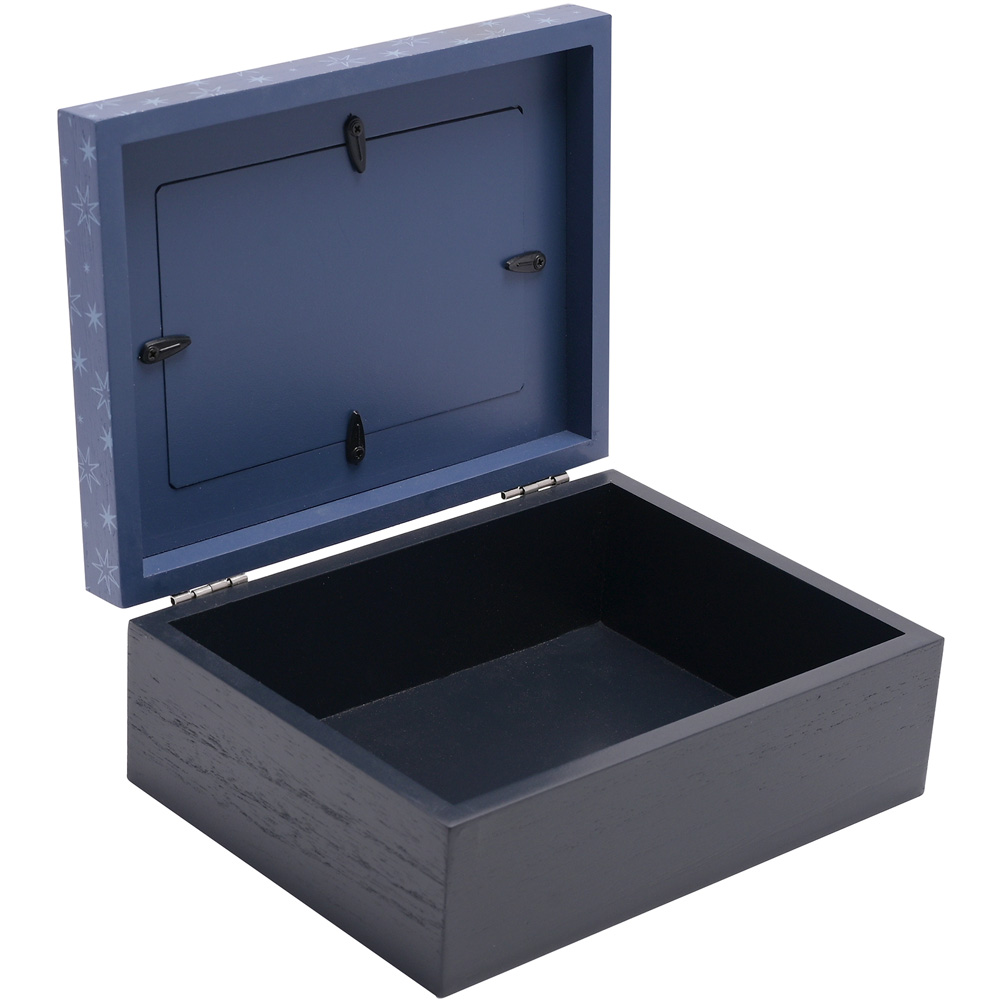 The Christmas Gift Co Blue Celestial Storage Box with Photo Aperture Image 2