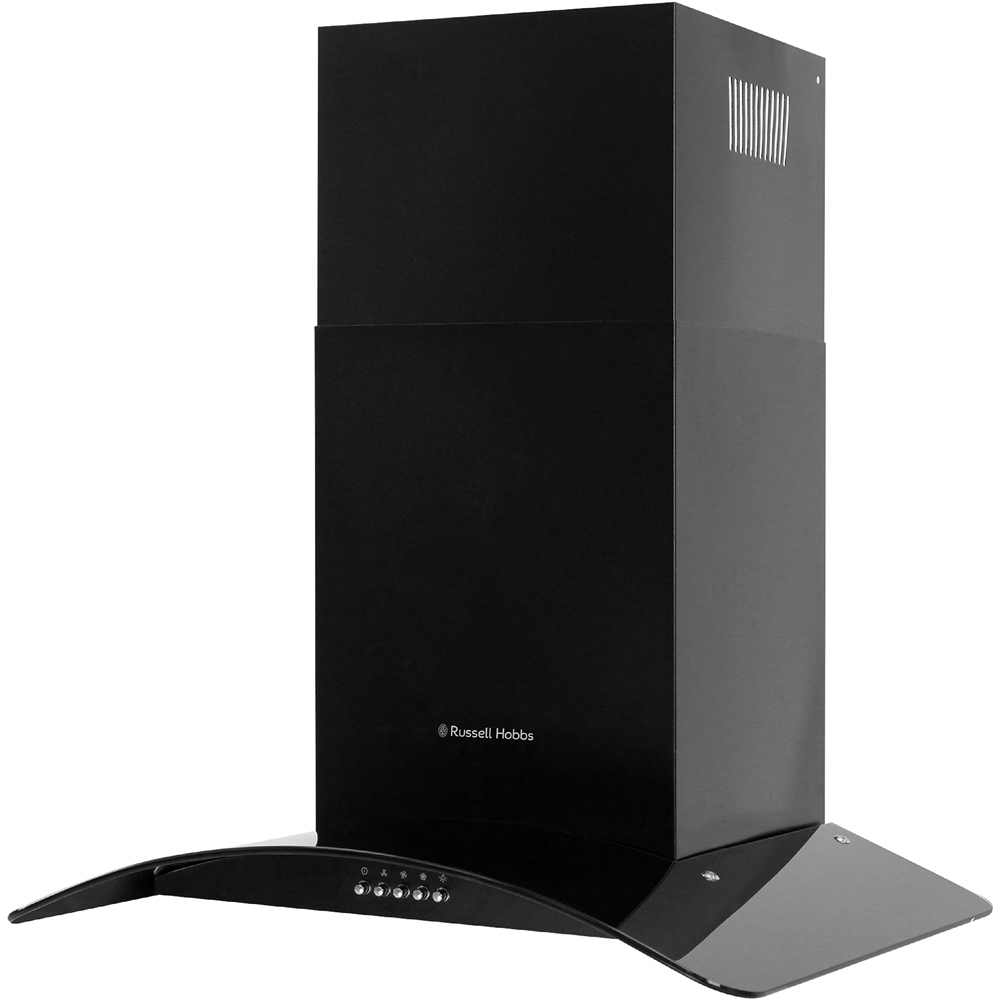 Russell Hobbs RHGCH901B-M Black 90cm Wide Chimney Cooker Hood Image 1