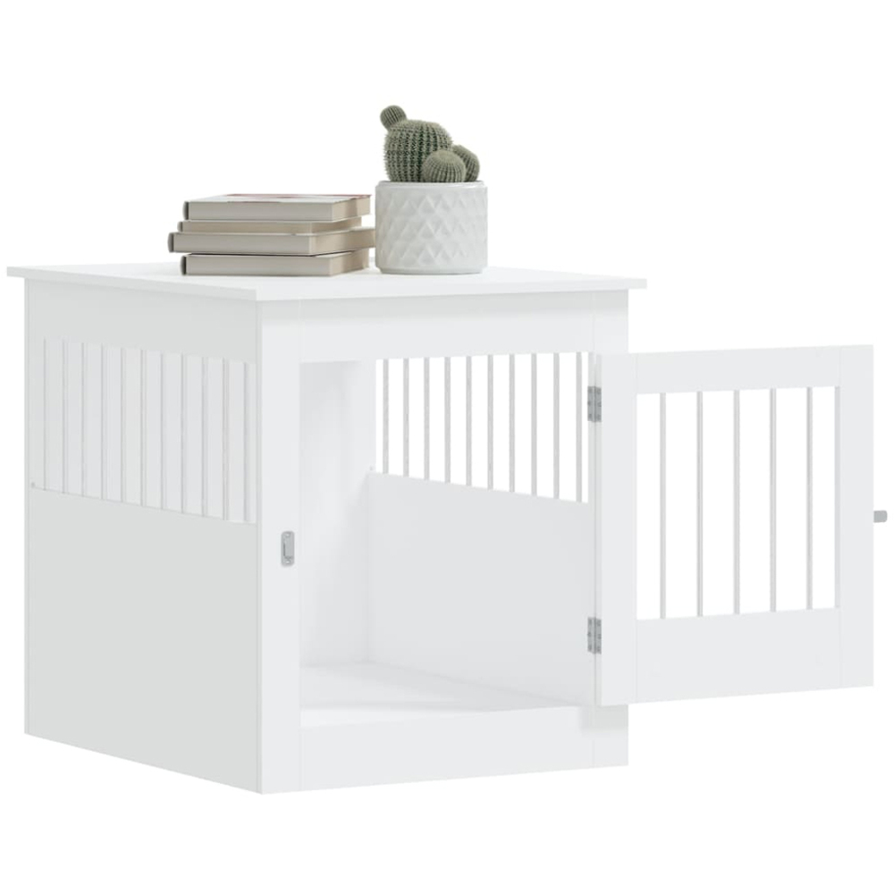 vidaXL White Engineered Wood Dog Crate Furniture 71 x 64.5 x 80cm Image 5