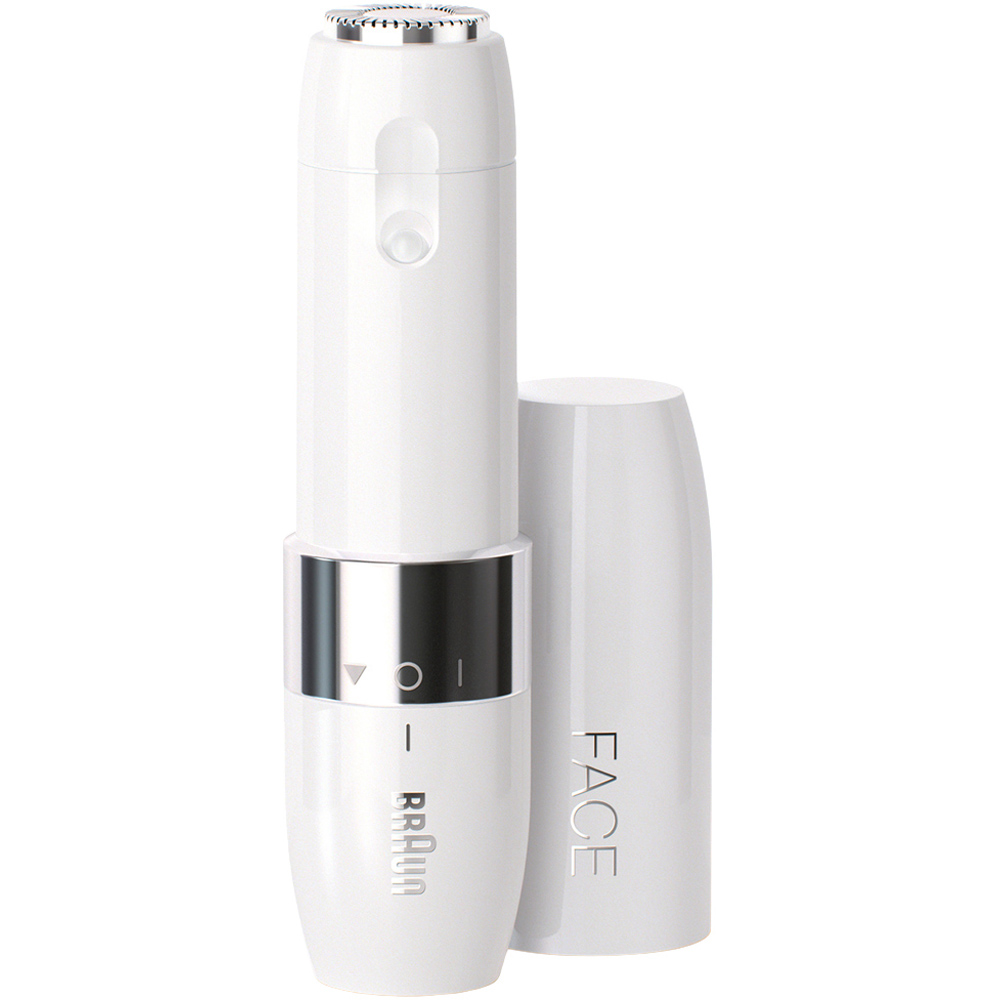 Braun White Portable Mini Electric Facial Hair Remover Image 2