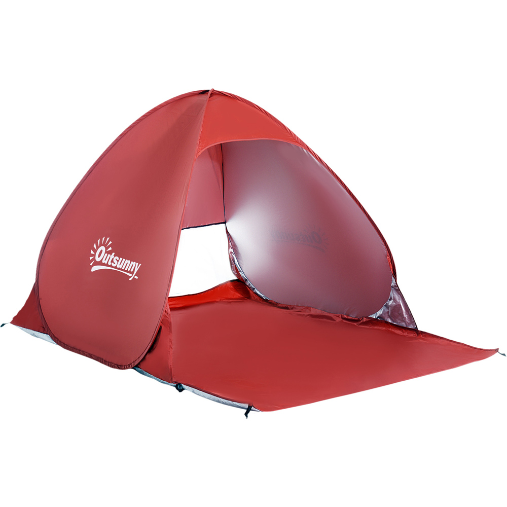 Outsunny Red 2-Person Pop-Up UV Tent Image 1