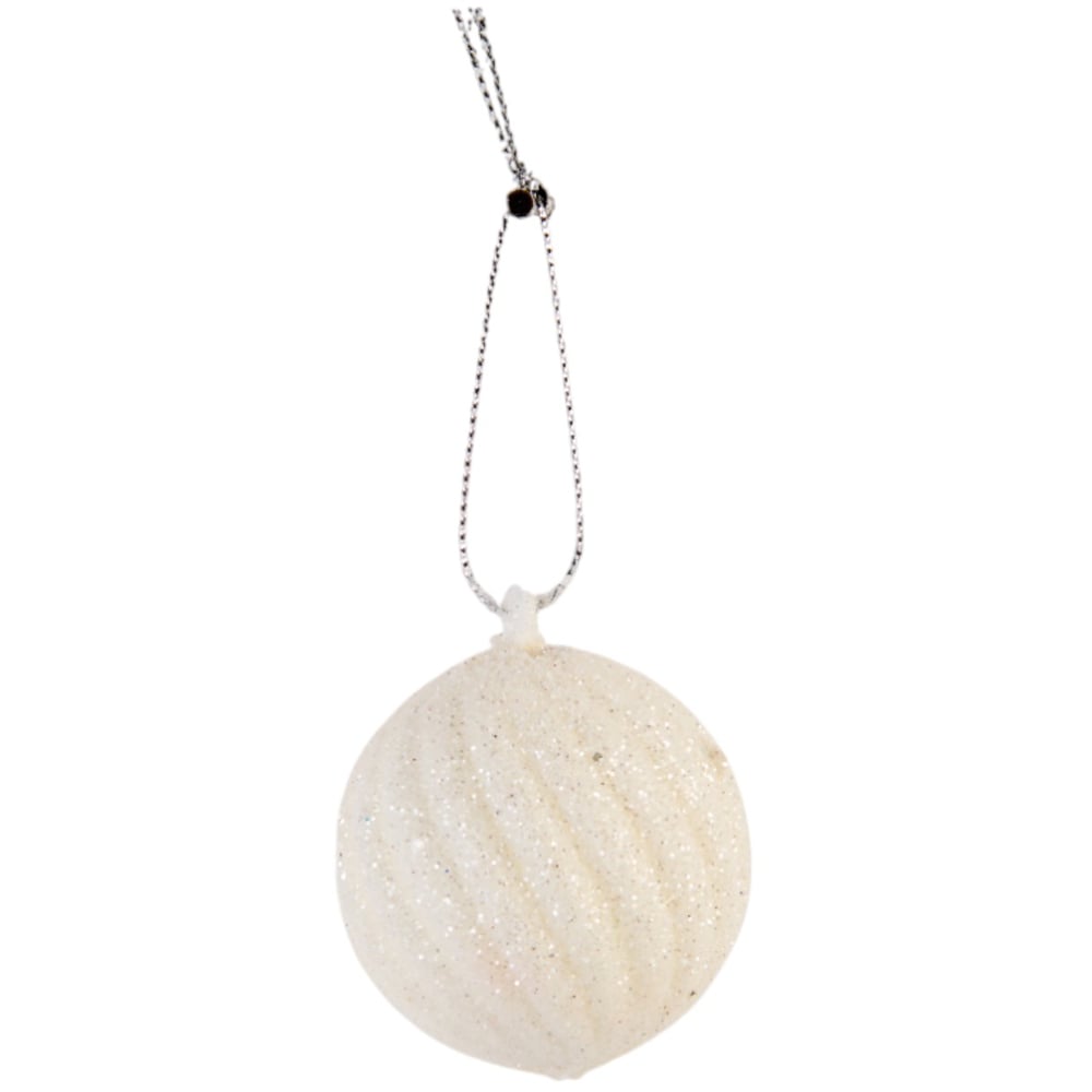 Candy Cane Lane Red and White Glitter Baubles 6 Pack Image 3