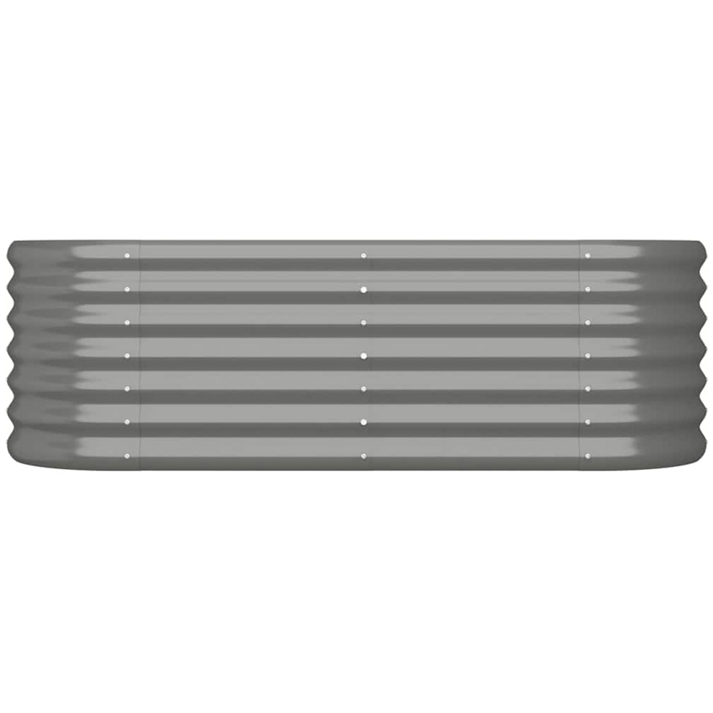 vidaXL Grey Galvanised Steel Raised Garden Bed 36 x 114 x 40cm Image 3
