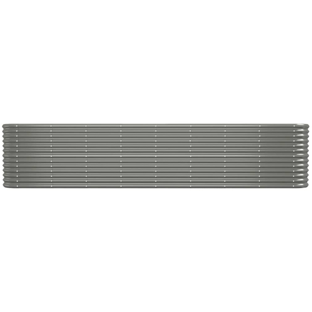 vidaXL Grey Galvanised Steel Oval Raised Garden Bed 68 x 332 x 40cm Image 2