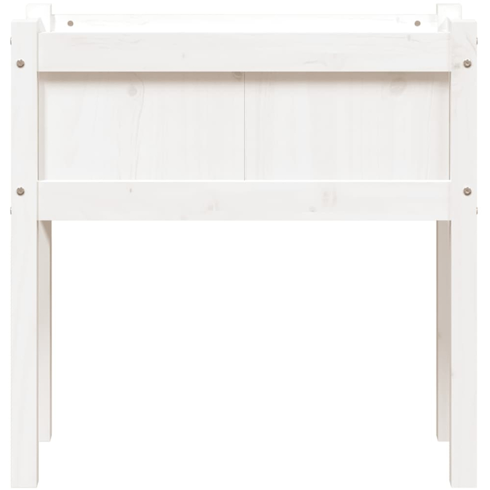 vidaXL White Solid Pine Wood Garden Planter with Legs 71 x 70 x 31cm Image 4