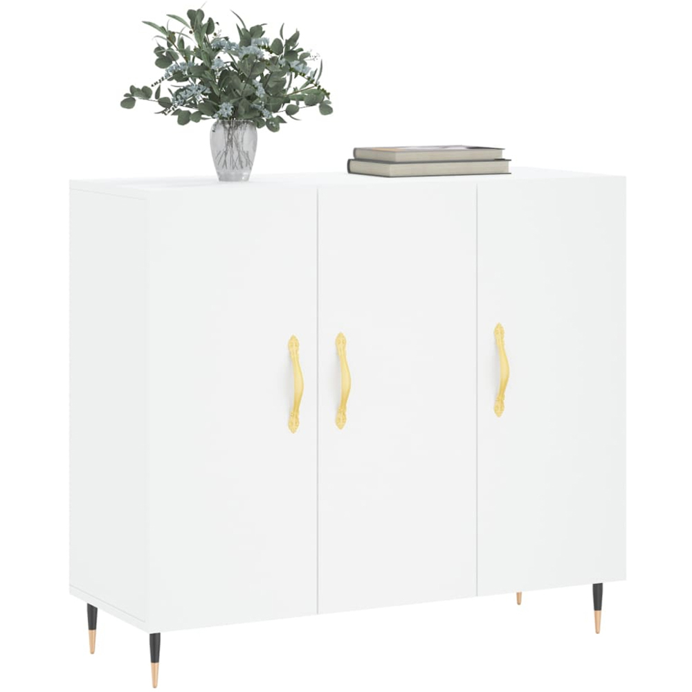 vidaXL 3 Door White Sideboard Image 3