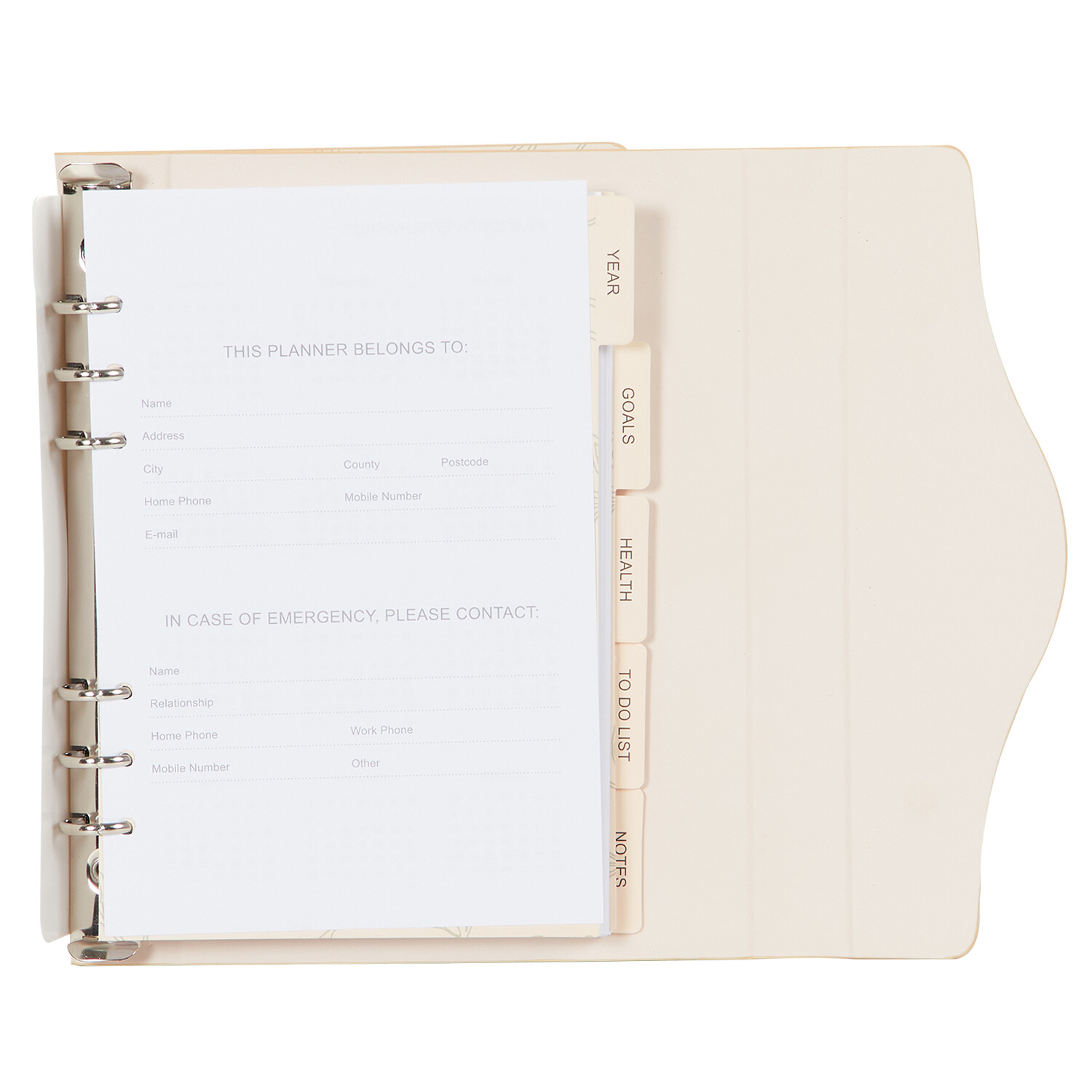 2025 Foiled PU Index Diary A5 - Black or Cream Image 6