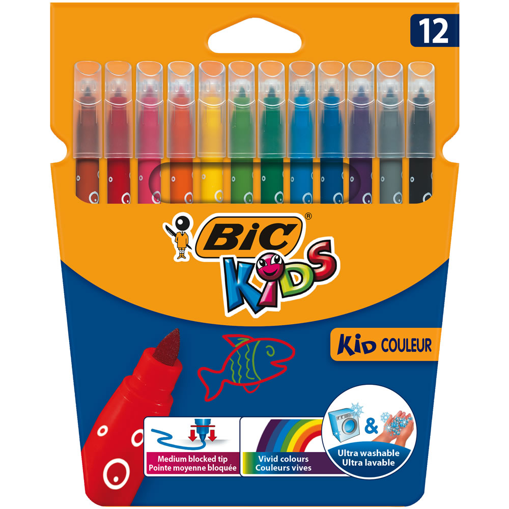 BIC Kids Couleur Felt Tip Pens 12 Pack Image 1