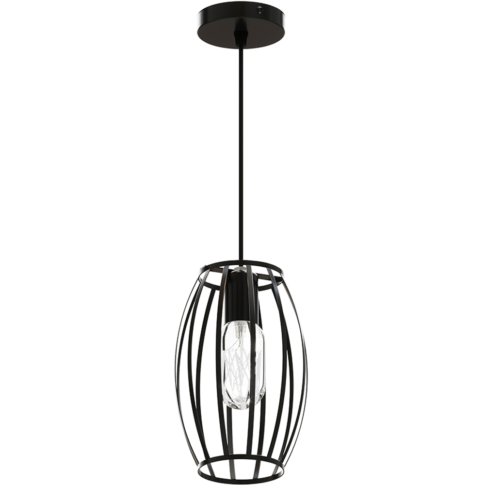 Living and Home Small Black Iron Lantern E27 Pendant Light Image 1