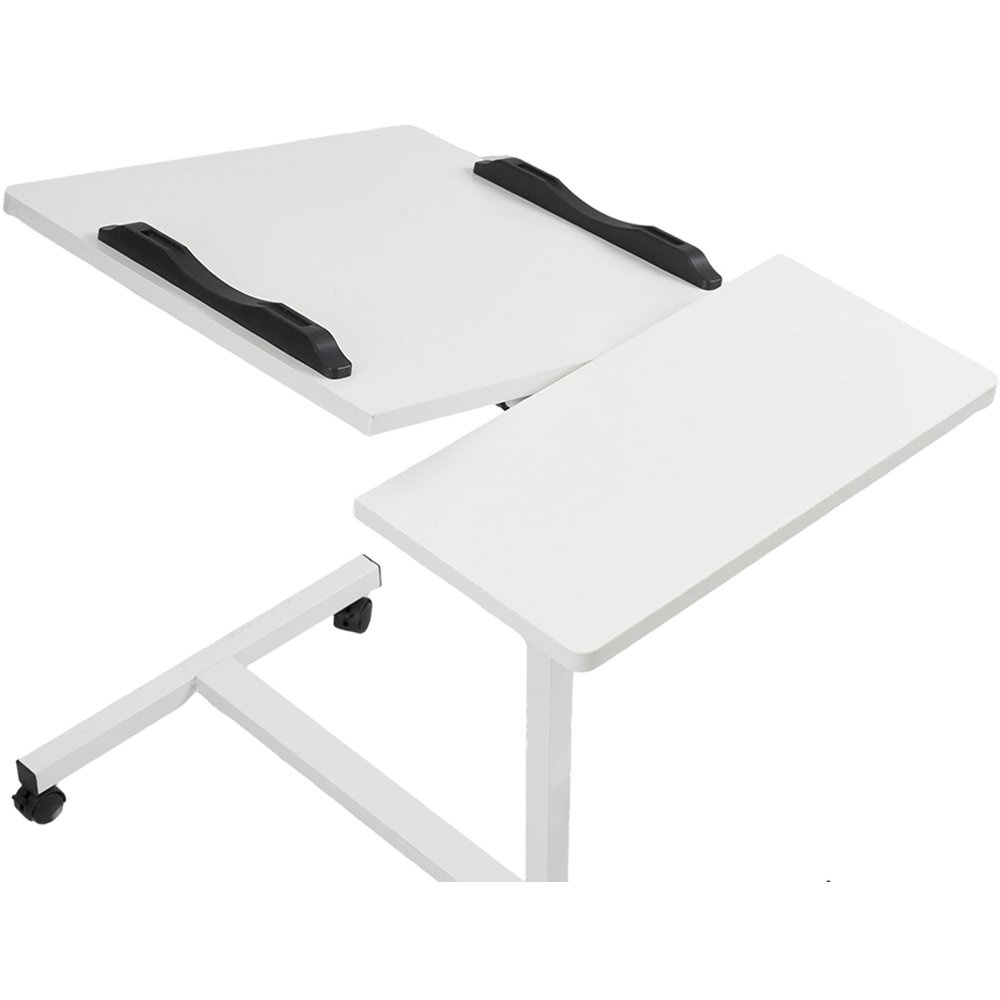 Living and Home Tilting Adjustable Laptop Desk with Castors White Image 4