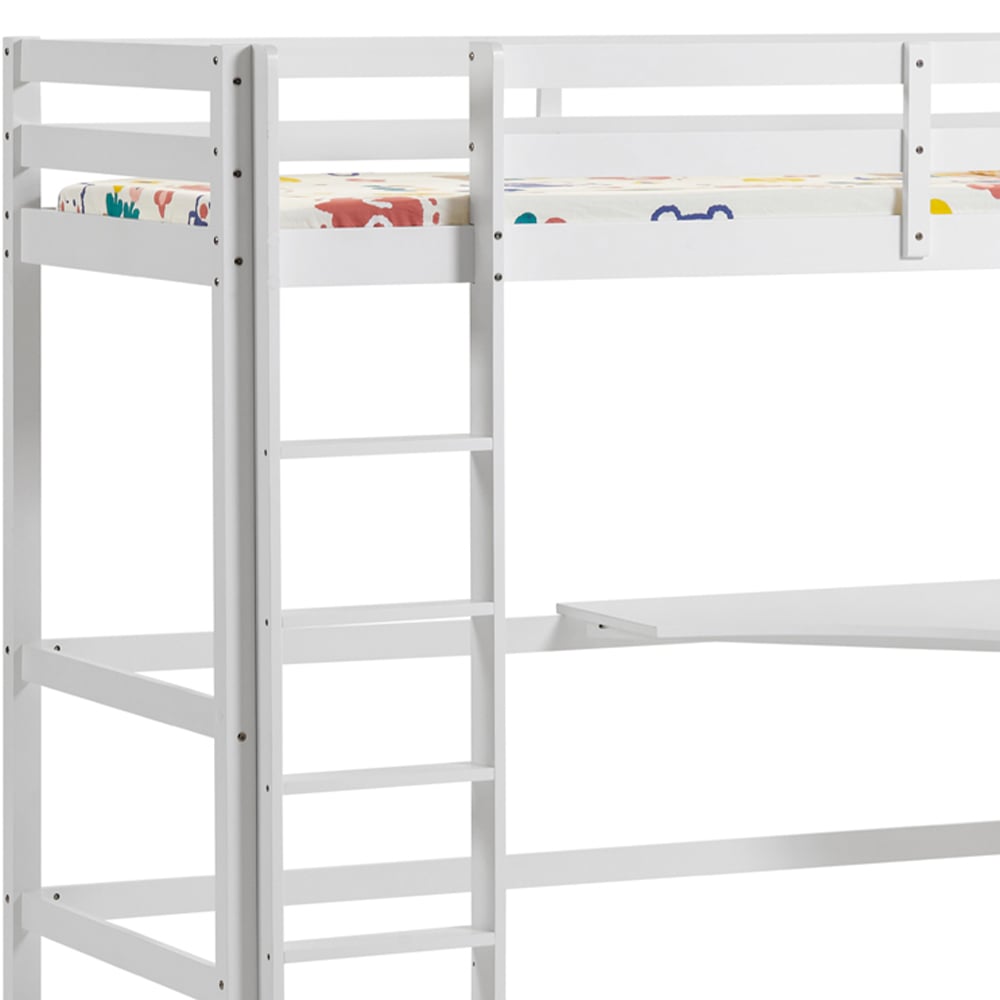 Vida Designs Sydney White High Sleeper with Desk Image 3