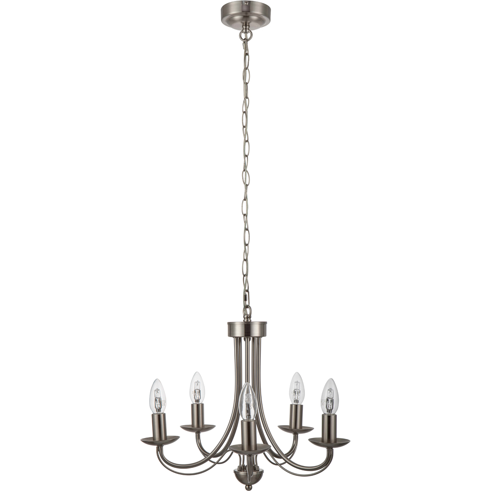 Cosylyte Elmore 5 Light Brushed Nickel Metal Pendant Light Image 1