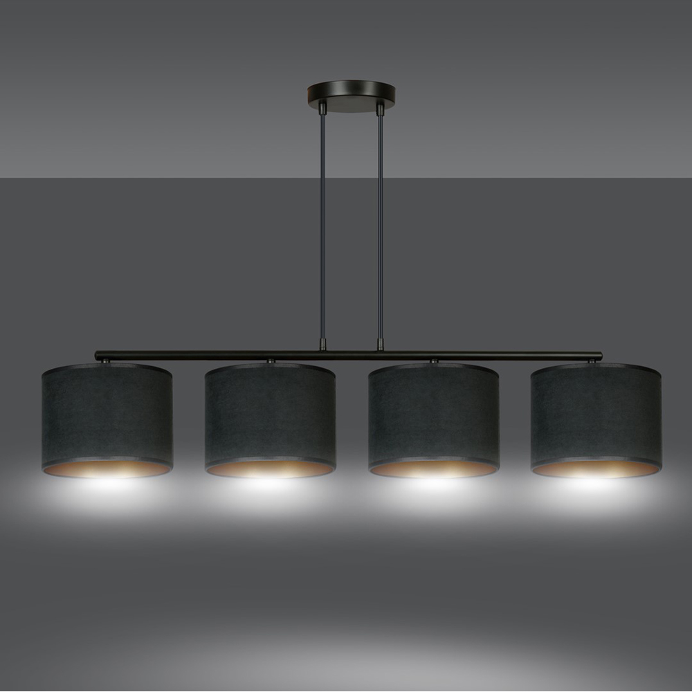 Emibig Hilde 4 Light Black E27 Ceiling Pendant Light Image 4