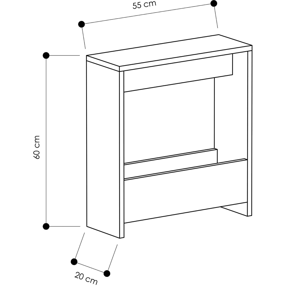 Decortie Simpi Single Shelf White Marble Effect Modern Side End Table Image 6