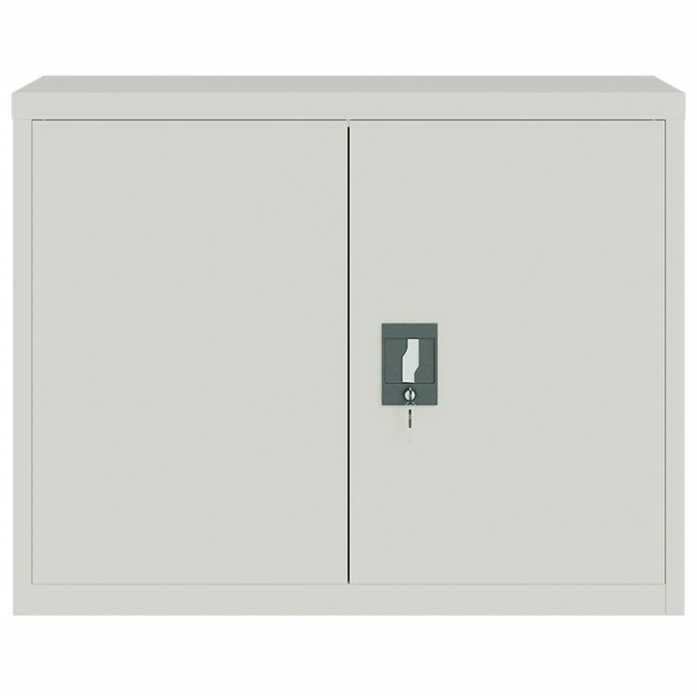 vidaXL 2 Door Light Grey Metal Lockable File Cabinet Image 3