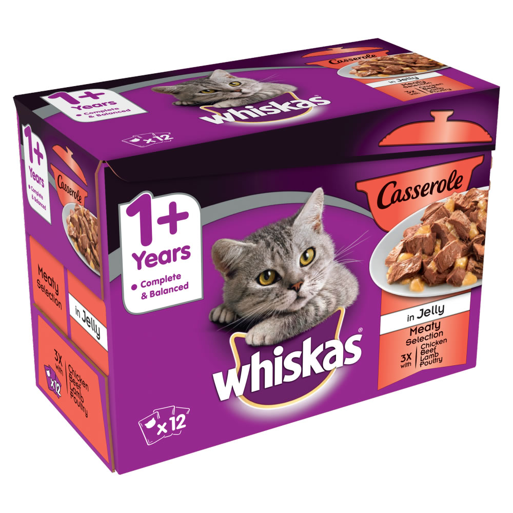 Whiskas Casserole 1+ Meaty Selection Cat Food 12 x 85g Image 3
