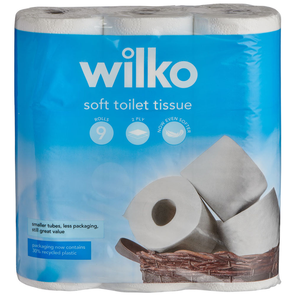 Wilko Soft Toilet Tissue 9 Rolls 2 Ply     Image 1