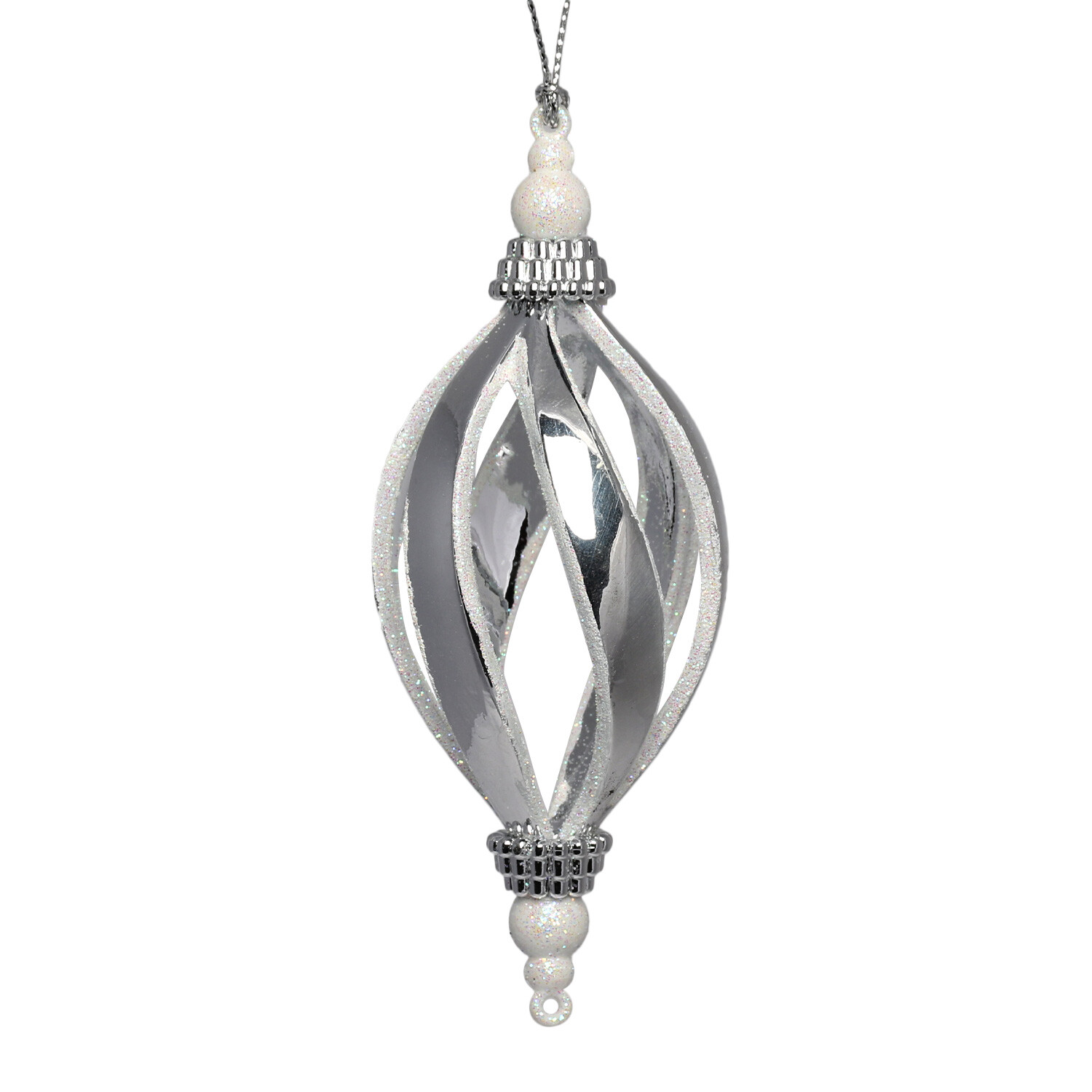 Single Midnight Fantasy Silver Droplet Ornament in Assorted styles Image 1