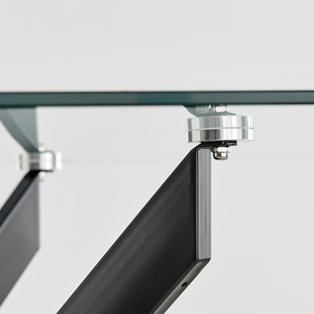 Furniturebox Tavolo Harley 6 Seater Glass Dining Set Light Grey Image 6