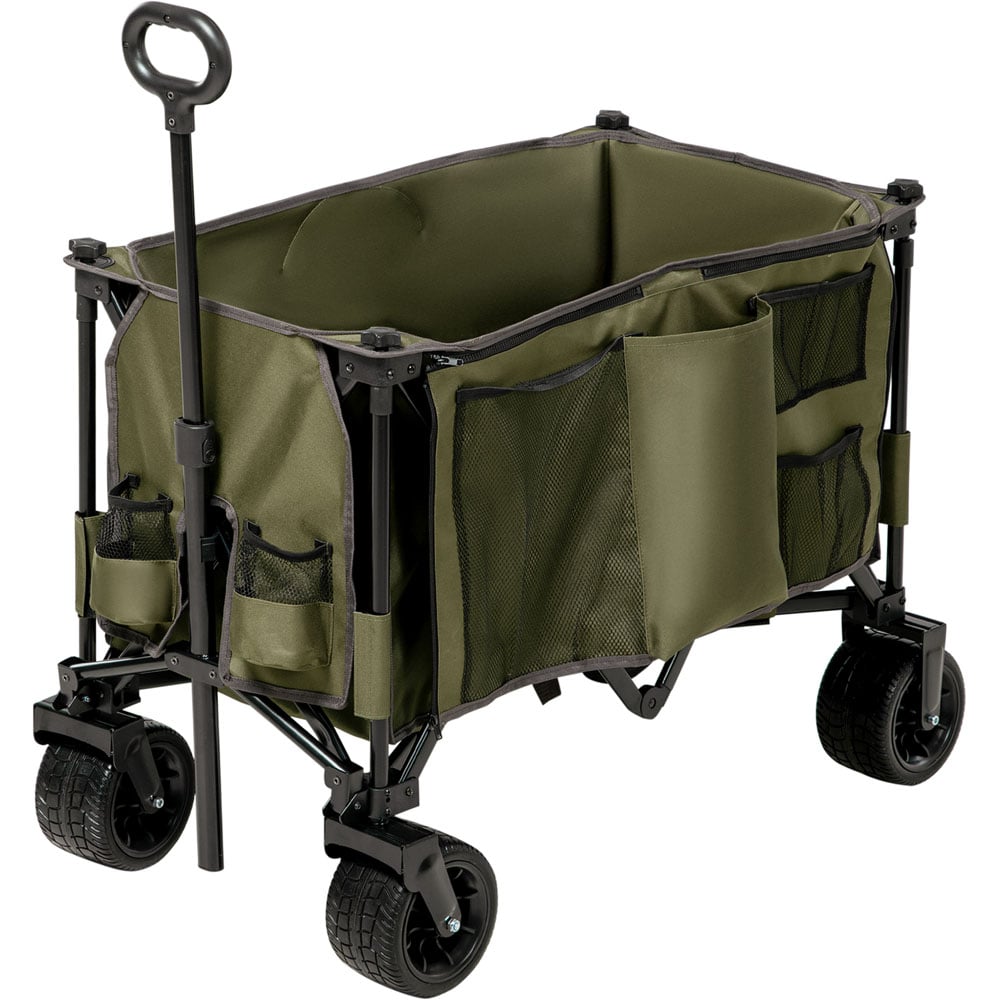 Outsunny Folding Trolley Dark Green Image 1