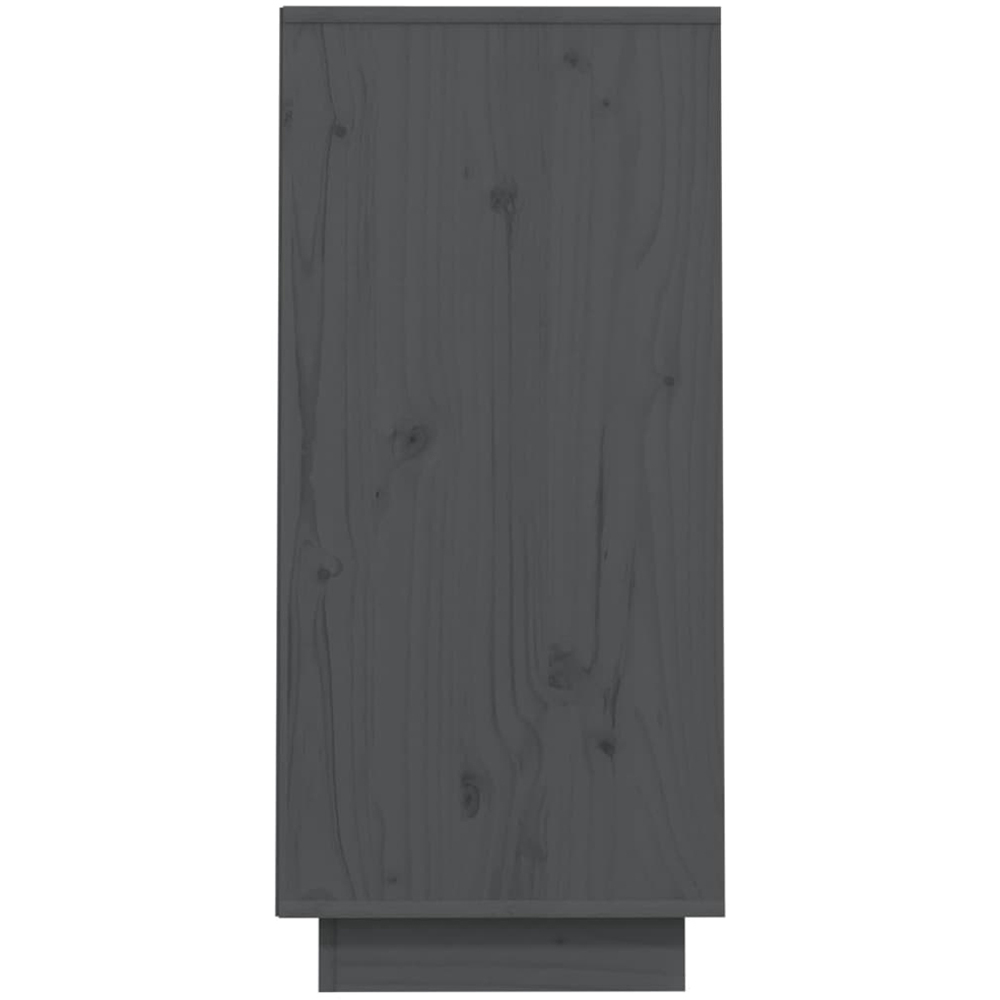 vidaXL 2 Open Shelf Grey Solid Pine Wood Console Cabinet Image 4