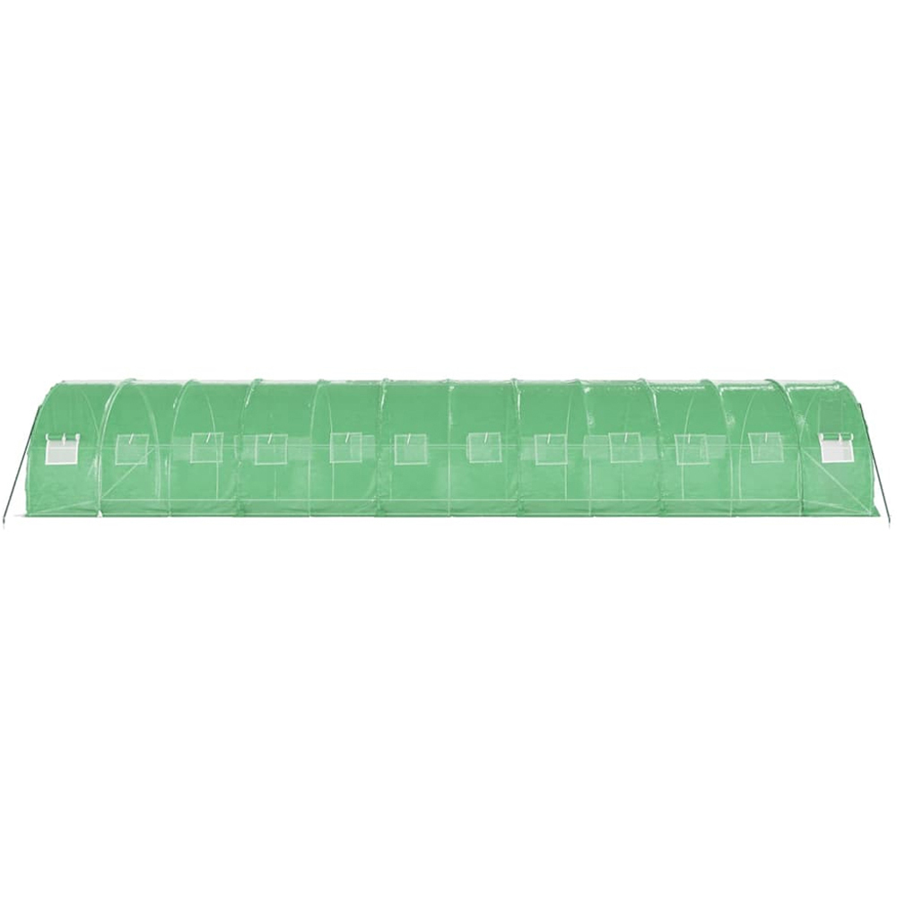 vidaXL Green Polyethylene Galvanised Steel Frame 39.3 x 9.8ft Greenhouse Image 4