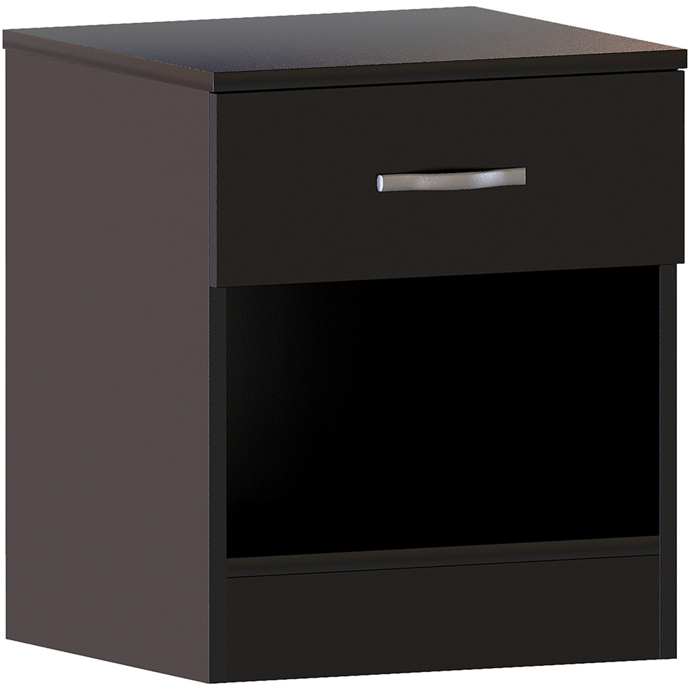 Vida Designs Riano Single Drawer Black Bedside Table Image 2
