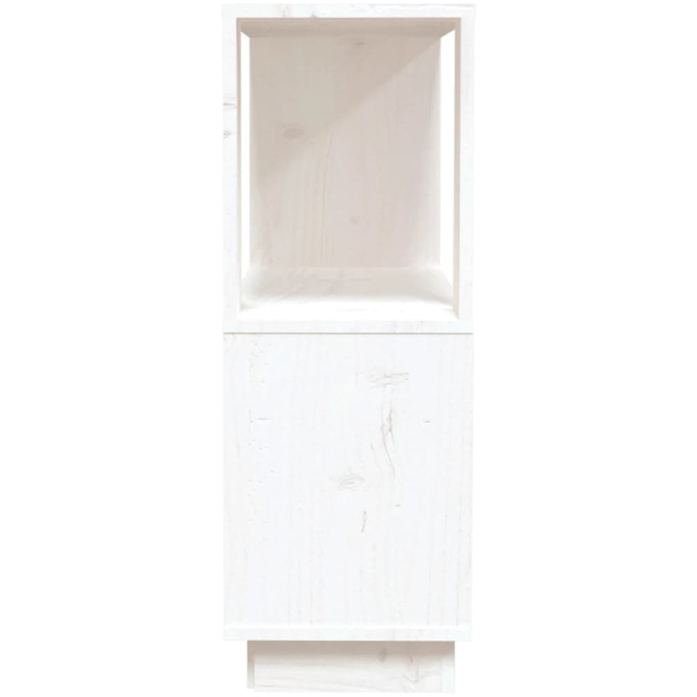 vidaXL 2 Shelf White Solid Pine Wood Bookcase Image 3
