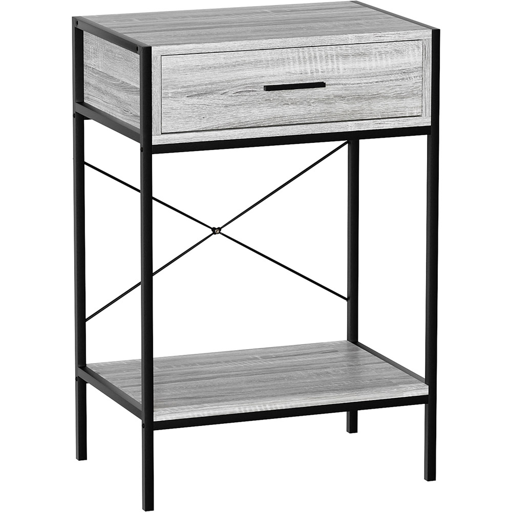Home Vida Brooklyn Single Drawer Grey Industrial Console Table Image 2