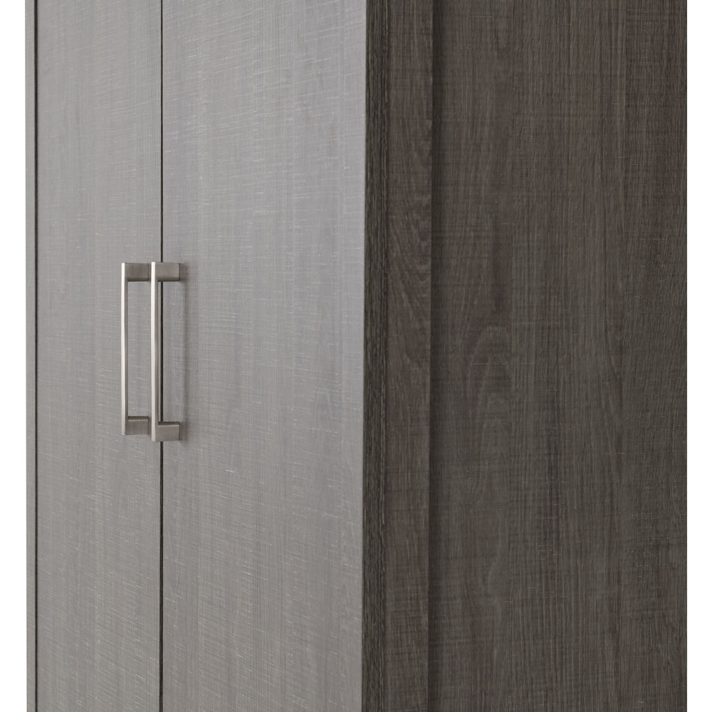 Seconique Lisbon 2 Door Black Wood Grain Wardrobe Image 6