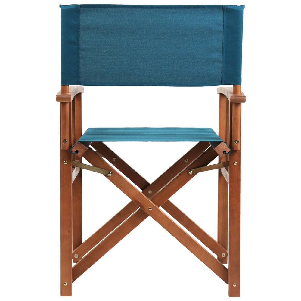 Charles Bentley FSC Eucalyptus Pair Director Chairs Teal Image 4