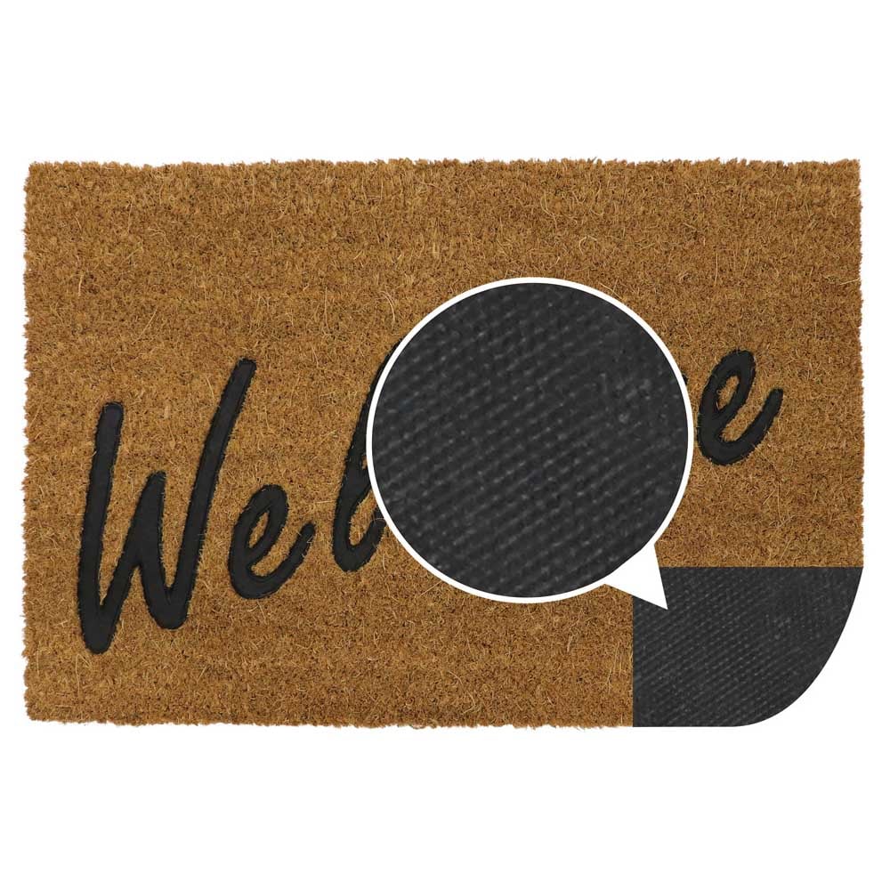 JVL Welcome Rubber Embossed PVC Coir Doormat 40 x x 60cm Image 7