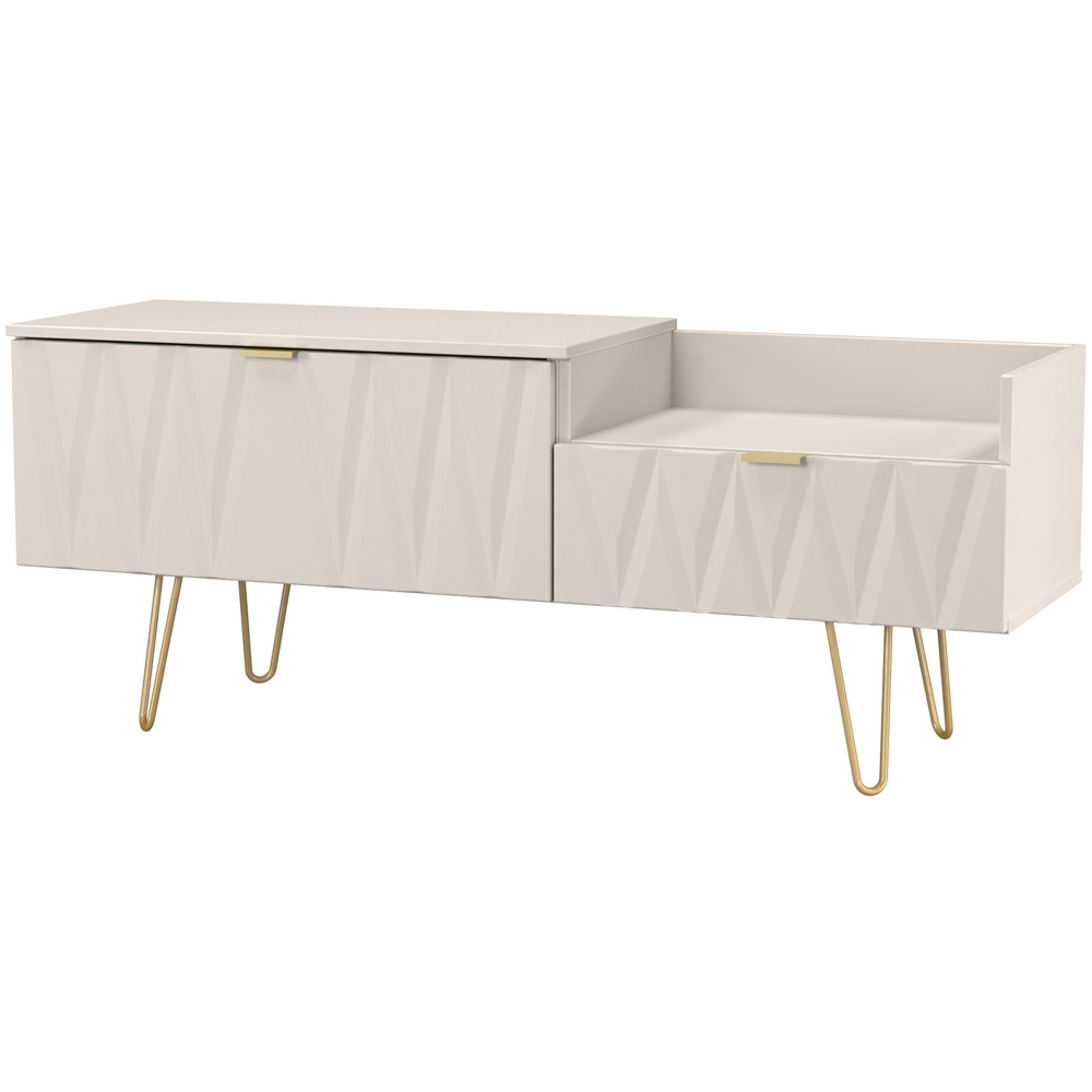 Crowndale Diamond 2 Drawer Kashmir Matt TV Unit Ready Assembled Image 4
